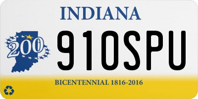 IN license plate 910SPU