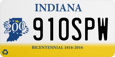 IN license plate 910SPW