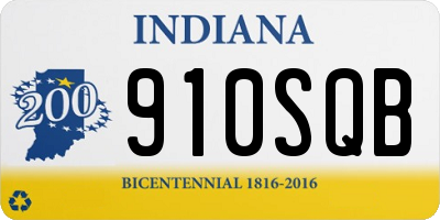 IN license plate 910SQB