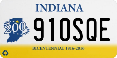 IN license plate 910SQE