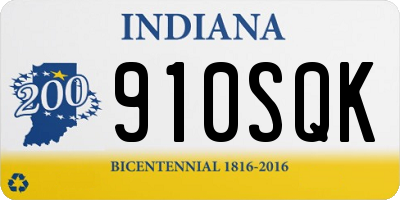 IN license plate 910SQK