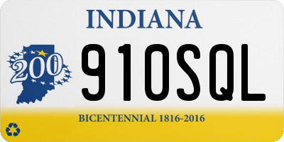 IN license plate 910SQL