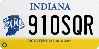 IN license plate 910SQR