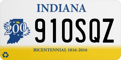 IN license plate 910SQZ