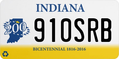 IN license plate 910SRB