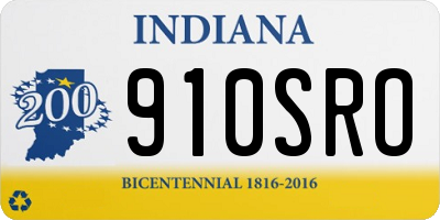 IN license plate 910SRO