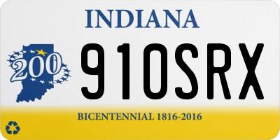 IN license plate 910SRX