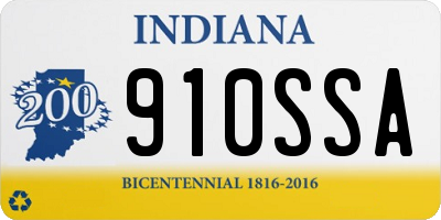 IN license plate 910SSA
