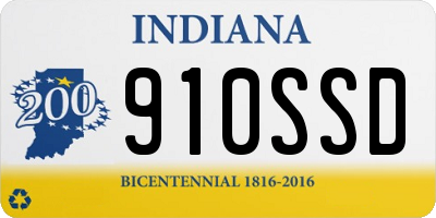 IN license plate 910SSD