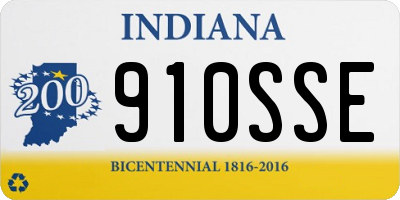 IN license plate 910SSE