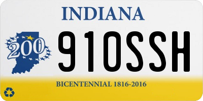 IN license plate 910SSH