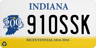 IN license plate 910SSK
