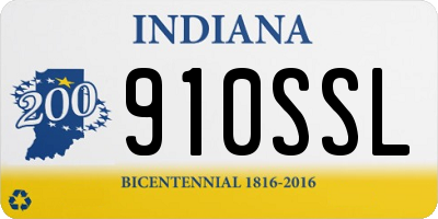 IN license plate 910SSL