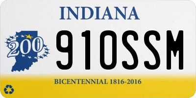 IN license plate 910SSM