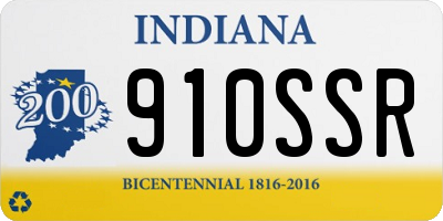 IN license plate 910SSR