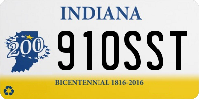 IN license plate 910SST