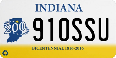 IN license plate 910SSU