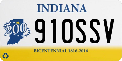 IN license plate 910SSV