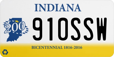 IN license plate 910SSW