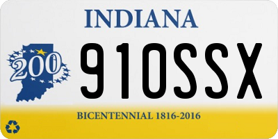 IN license plate 910SSX