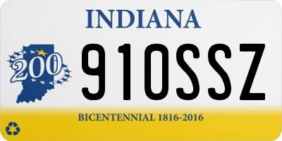 IN license plate 910SSZ