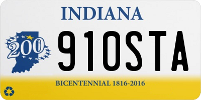 IN license plate 910STA