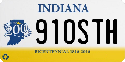 IN license plate 910STH
