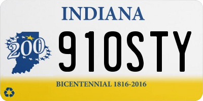 IN license plate 910STY