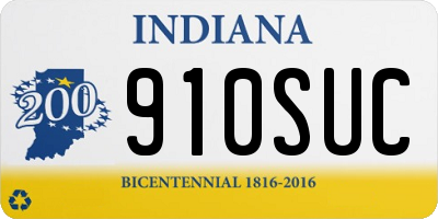 IN license plate 910SUC