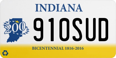 IN license plate 910SUD