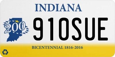 IN license plate 910SUE