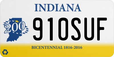 IN license plate 910SUF