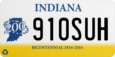 IN license plate 910SUH