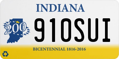 IN license plate 910SUI