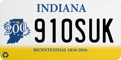 IN license plate 910SUK