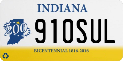 IN license plate 910SUL