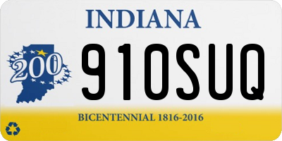 IN license plate 910SUQ