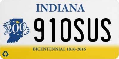 IN license plate 910SUS