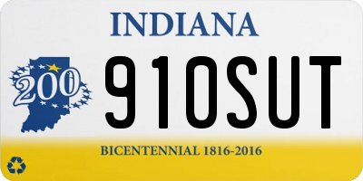 IN license plate 910SUT