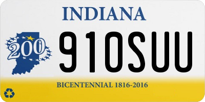 IN license plate 910SUU