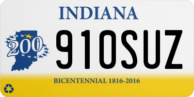 IN license plate 910SUZ