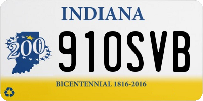 IN license plate 910SVB
