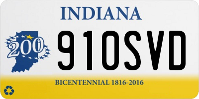IN license plate 910SVD