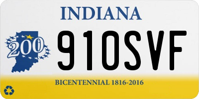 IN license plate 910SVF