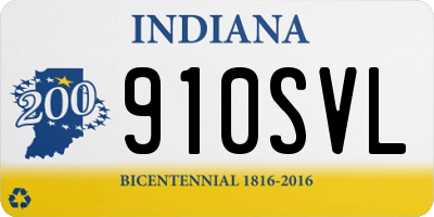 IN license plate 910SVL
