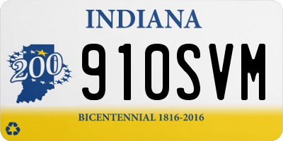 IN license plate 910SVM
