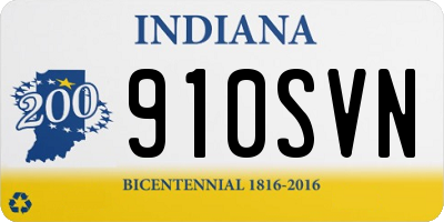 IN license plate 910SVN