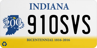 IN license plate 910SVS