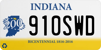 IN license plate 910SWD