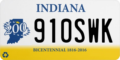 IN license plate 910SWK